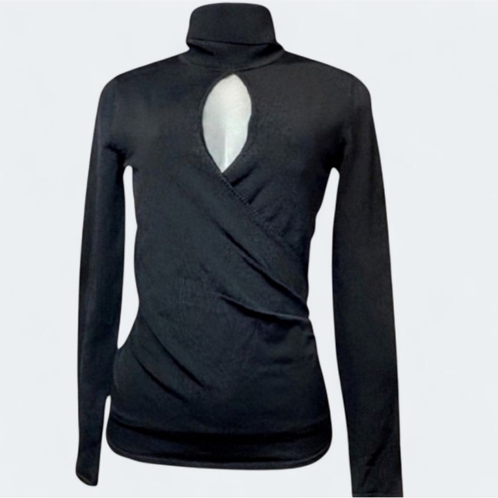 Vintage Cache wrap front turtleneck. Size XS.